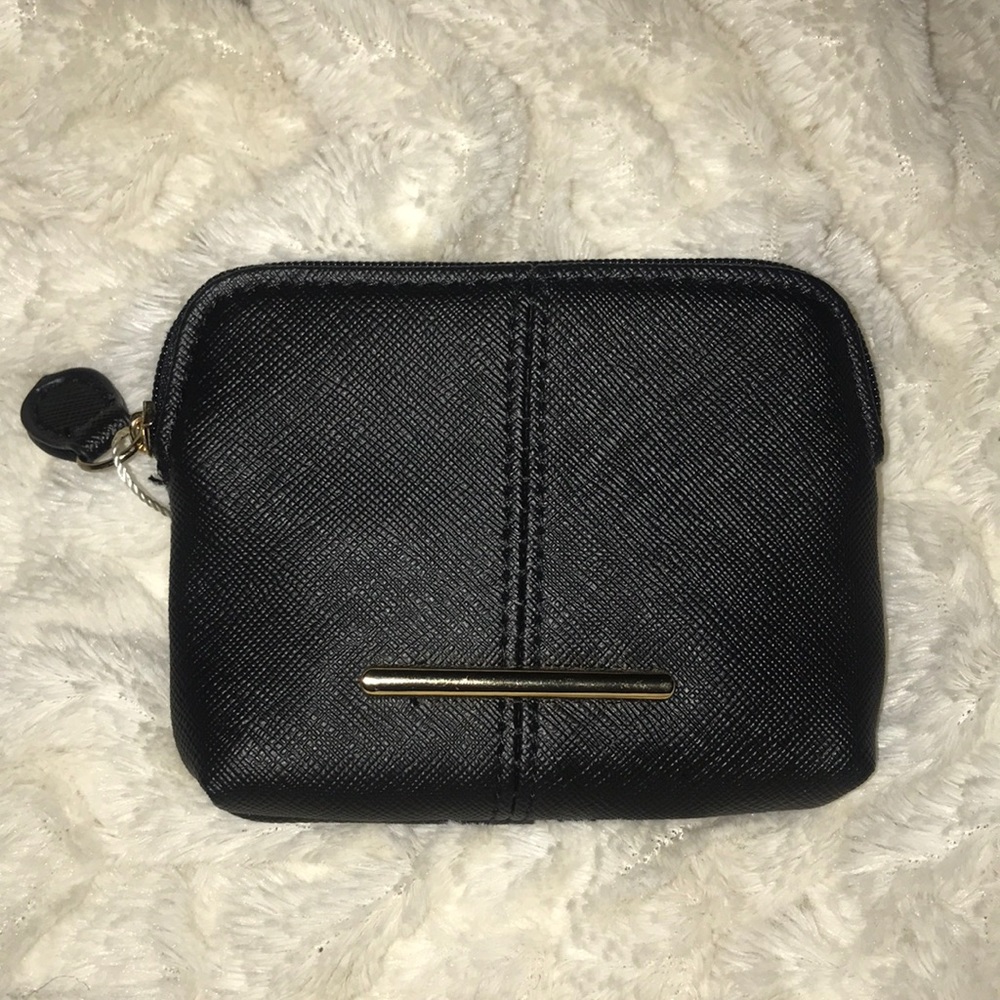 NWT Black Wallet with Gold Bar